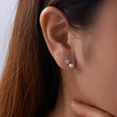 925 Sterling Silver 0.20 Carat Moissanite Earrings with Synthetic Pearl for Women-7