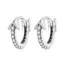 925 Sterling Silver Earrings with Pavé Setting CZ and Oxidized Finish-3