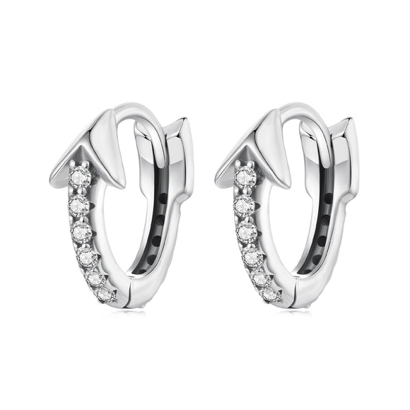 925 Sterling Silver Earrings with Pavé Setting CZ and Oxidized Finish