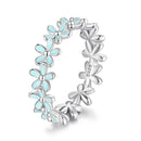 925 Sterling Silver Enamel Process Plated Platinum Ring Size 6 for Women-1