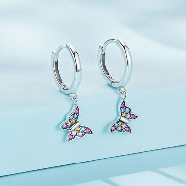 925 Sterling Silver Earrings with Pavé Setting CZ, 2.3*0.95cm, for Women - 0