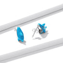925 Sterling Silver Oxidized Enamel Earrings for Women - 1.3x0.5cm-5