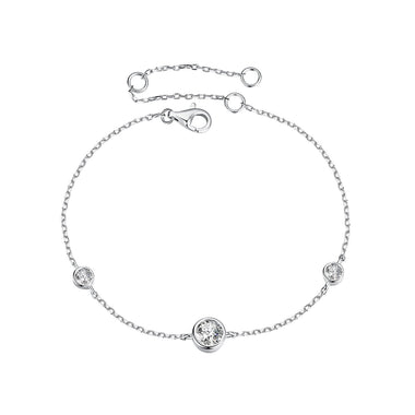 925 Sterling Silver 5mm Moissanite & 3mm Moissanite Bracelet for Women