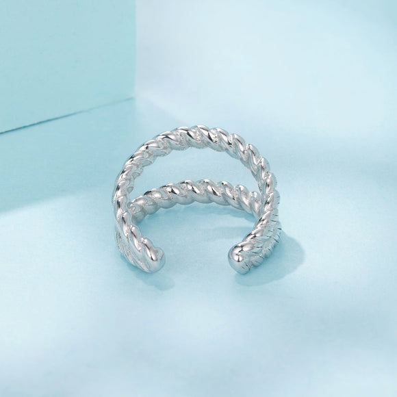 925 Sterling Silver White Gold Plated Hoop Earrings 0.7x1.3cm for Women