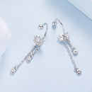 925 Sterling Silver Earrings with Pavé CZ in White Gold Plating - 3.1 x 0.7 cm for Women-3