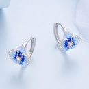 925 Sterling Silver Earrings with Enamel and Pavé Setting, 10mm for Women-6