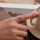 925 Sterling Silver Oxidized Synthetic Turquoise Ring 0.23-0.8cm Women-5
