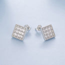 925 Sterling Silver 0.8cm Pavé Setting CZ White Gold Plated Earrings for Women-5