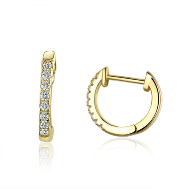 925 Sterling Silver 1.3cm Pavé Set CZ Earrings - 0