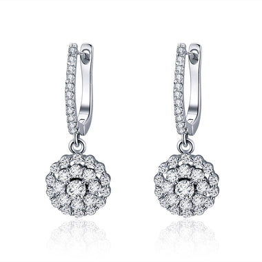 925 Sterling Silver Plated Platinum Pavé Setting CZ Earrings