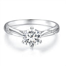 925 Sterling Silver Moissanite & Zircon Ring Size 5-1