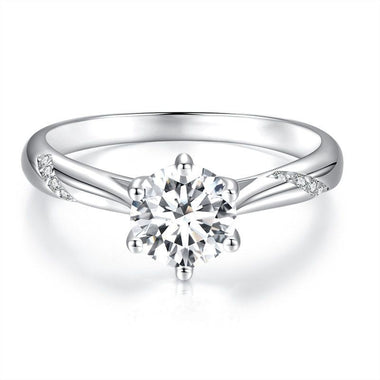 925 Sterling Silver Moissanite & Zircon Ring Size 5