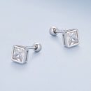 925 Sterling Silver 5mm Pavé Setting CZ Earrings for Women-7