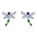 925 Sterling Silver Earrings with Pavé Setting CZ in Oxidized Silver-1