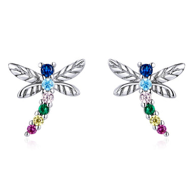 925 Sterling Silver Earrings with Pavé Setting CZ in Oxidized Silver