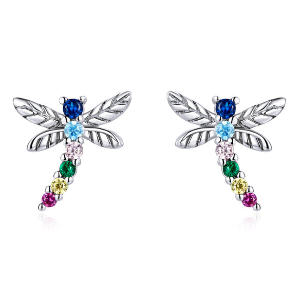 925 Sterling Silver Earrings with Pavé Setting CZ in Oxidized Silver