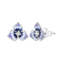 925 Sterling Silver Enamel CZ Earrings 8mm x 10mm for women-2