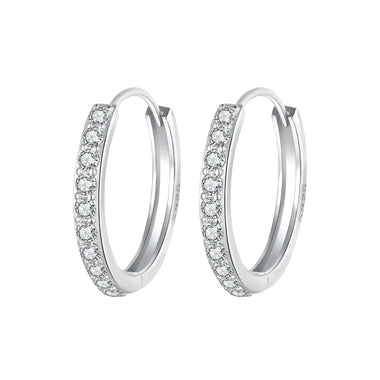 925 Sterling Silver Pavé Setting Gold Plated Earrings for Women