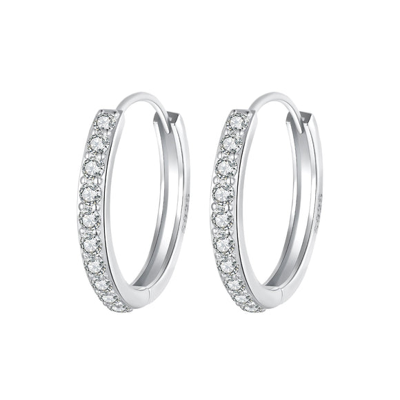 925 Sterling Silver Pavé Setting Gold Plated Earrings for Women