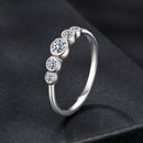 925 Sterling Silver Moissanite Ring Size 6, 0.20ct, Plated White Gold for Women-2