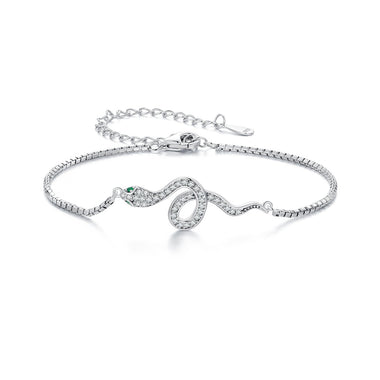 S925 Sterling Silver & Pavé CZ Platinum-Plated Bracelet - 0