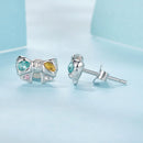 925 Sterling Silver Earrings with Transparent Glass and CZ for Women-4