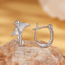 925 Sterling Silver Earrings - 1.3*0.95cm - Plated White Gold - For Women-4