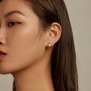 925 Sterling Silver Earrings for Women - Enamel Process - Oxidized Silver - 1.4x0.6 cm-8