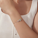 925 Sterling Silver 0.8cm CZ White Gold Plated Bracelet for Women-7
