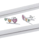 925 Sterling Silver Earrings with Pavé Setting and Plated Platinum, Size: 0.5*1.3cm, Women-2