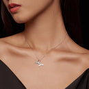 925 Sterling Silver Necklace with CZ & Enamel - 40+5cm Length, Fishtail Design for Women-7