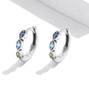 925 Sterling Silver Pavé Setting Earrings with CZ Stone-2