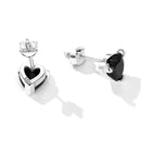 925 Sterling Silver Oxidized CZ Earrings for Women-4