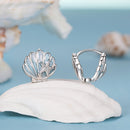 925 Sterling Silver White Gold Plated Enamel Earrings for Women 11x11mm-3