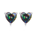 925 Sterling Silver Earrings 7mm Width with Transparent Glass for Women-4