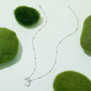 925 Sterling Silver White Gold Plated Necklace with CZ and Nacre for Women-3