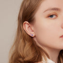 925 Sterling Silver Earrings with CZ and Oxidized Finish - 1.3*0.6cm-9