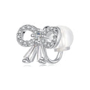 925 Sterling Silver Earrings with White Gold Plating, 0.9x1.2cm for Women-1