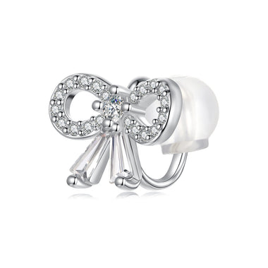 925 Sterling Silver Earrings with White Gold Plating, 0.9x1.2cm for Women