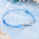 925 Sterling Silver Adjustable White Gold Bracelet with CZ Pendants for Women-4