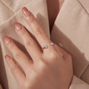 925 Sterling Silver Moissanite Ring Size E-7