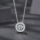 925 Sterling Silver Moissanite Pendant Necklace for Women - 40+5cm, White Gold Plated, Elegant Jewelry-3