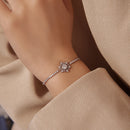 925 Sterling Silver Adjustable Bracelet with Pavé Setting CZ and White Gold Plating for Women-7