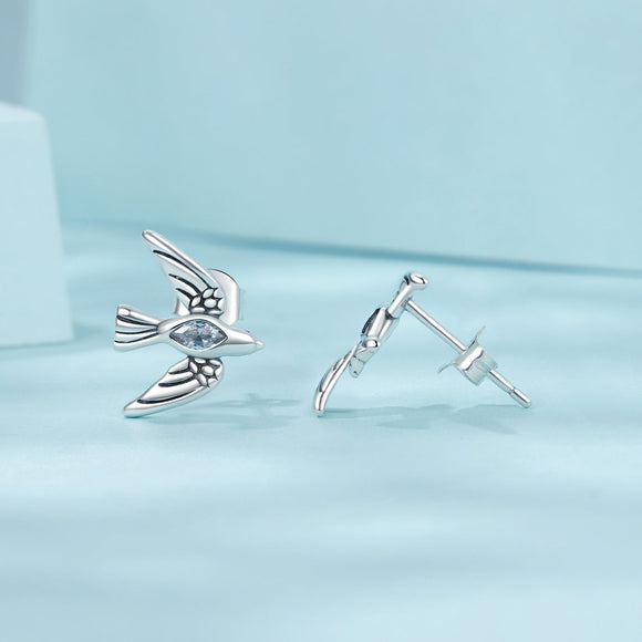 925 Sterling Silver Oxidized CZ Earrings for Women