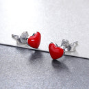 S925 Sterling Silver Plated Platinum Enamel Earrings-4