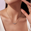 925 Sterling Silver White Gold Plated 40+5cm Necklace with CZ for Women-6