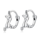 925 Sterling Silver Plated Gold Earrings Size 1.8cm for Women-3