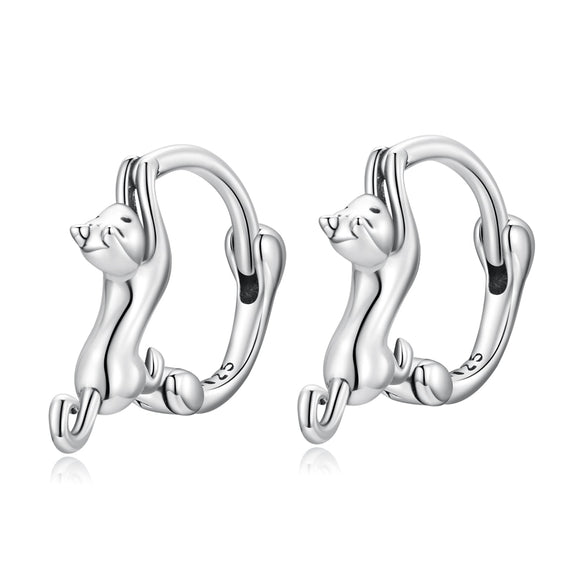 925 Sterling Silver Plated Gold Earrings Size 1.8cm for Women