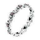 925 Sterling Silver Oxidized CZ Pavé Ring Size 6 for Women-1