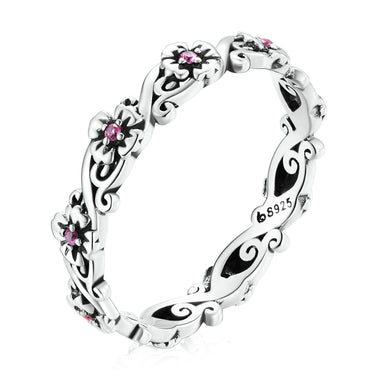 925 Sterling Silver Oxidized CZ Pavé Ring Size 6 for Women